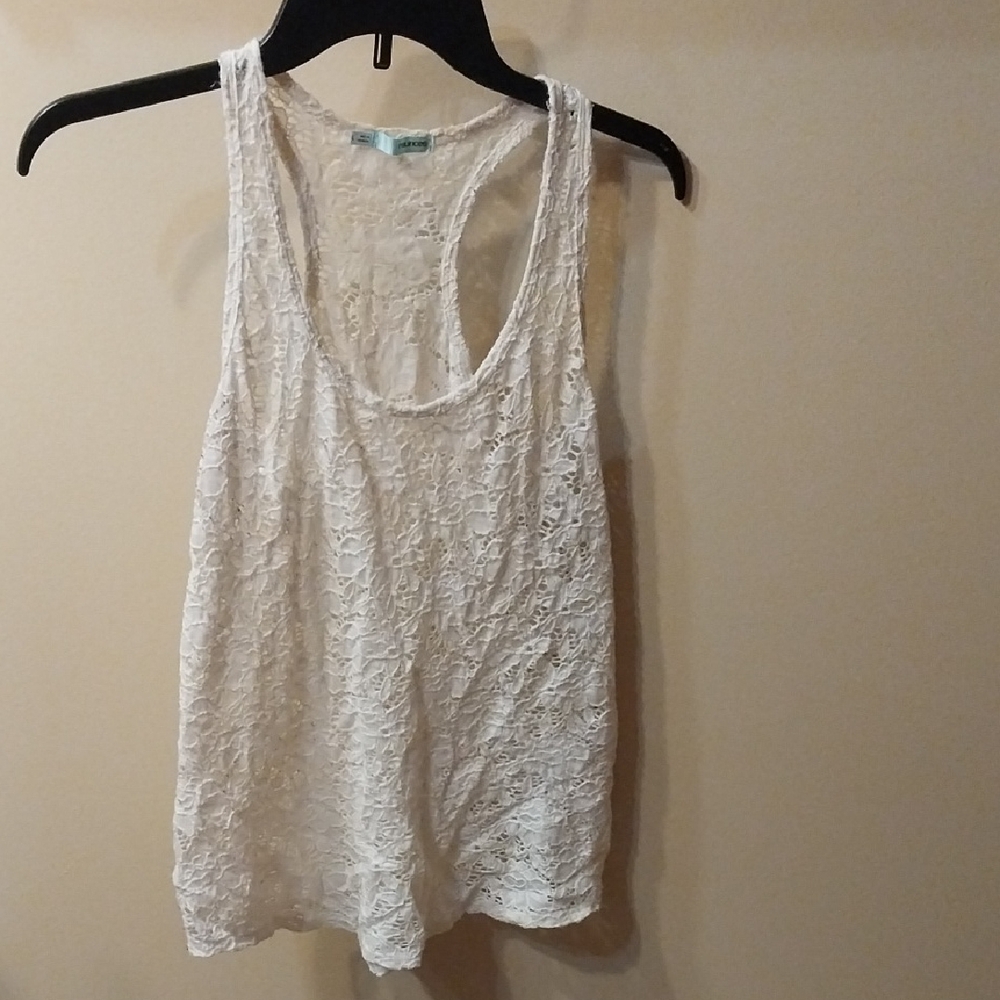 Maurices Elegant White Lace Tank Top
